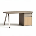 Wooden writing desk with metal legs and storage drawer 120 x 60 x 75cm
