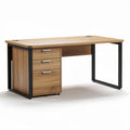 Wooden desk with three drawers and metal frame 120 x 60 x 75cm
