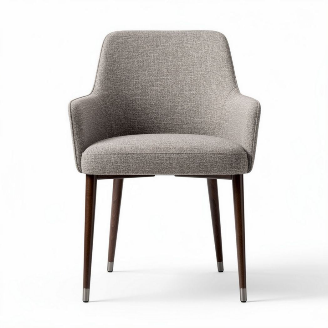 Fabric accent chair with wooden legs in light gray 50 x 55 x 80cm