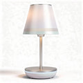 Table lamp with metal base and fabric shade 20 x 20 x 35cm silver white