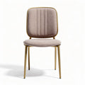 Fabric dining chair with gold metal legs and beige upholstery 45 x 45 x 85cm